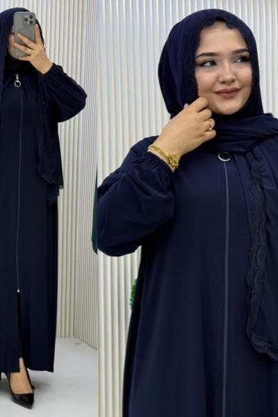 3672 Aksa Namaz Elbisesi LACİVERT