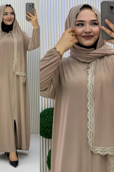 3672 Aksa Namaz Elbisesi VİZON